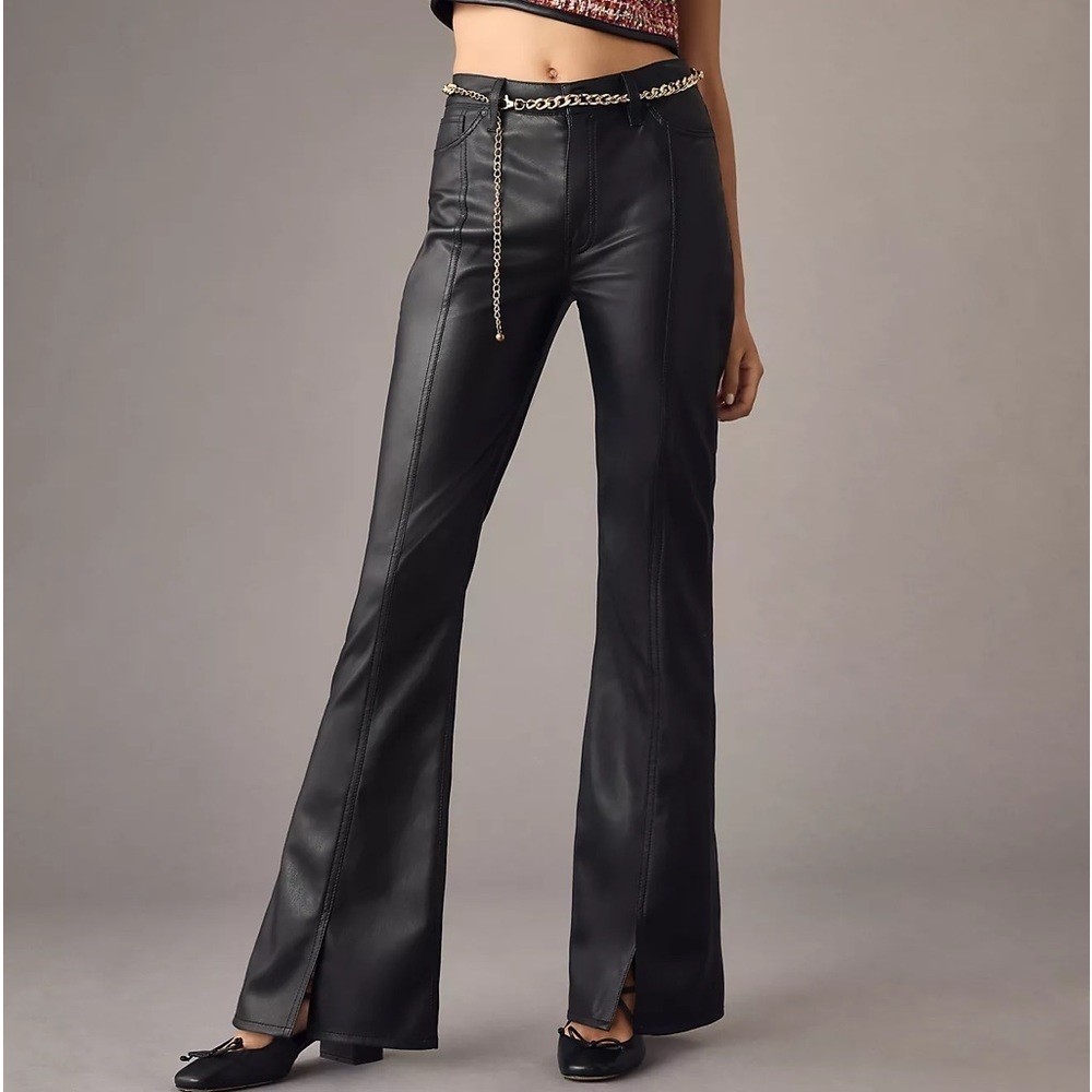 NWT Hudson Barbara Faux Leather High-Rise Bootcut Pants